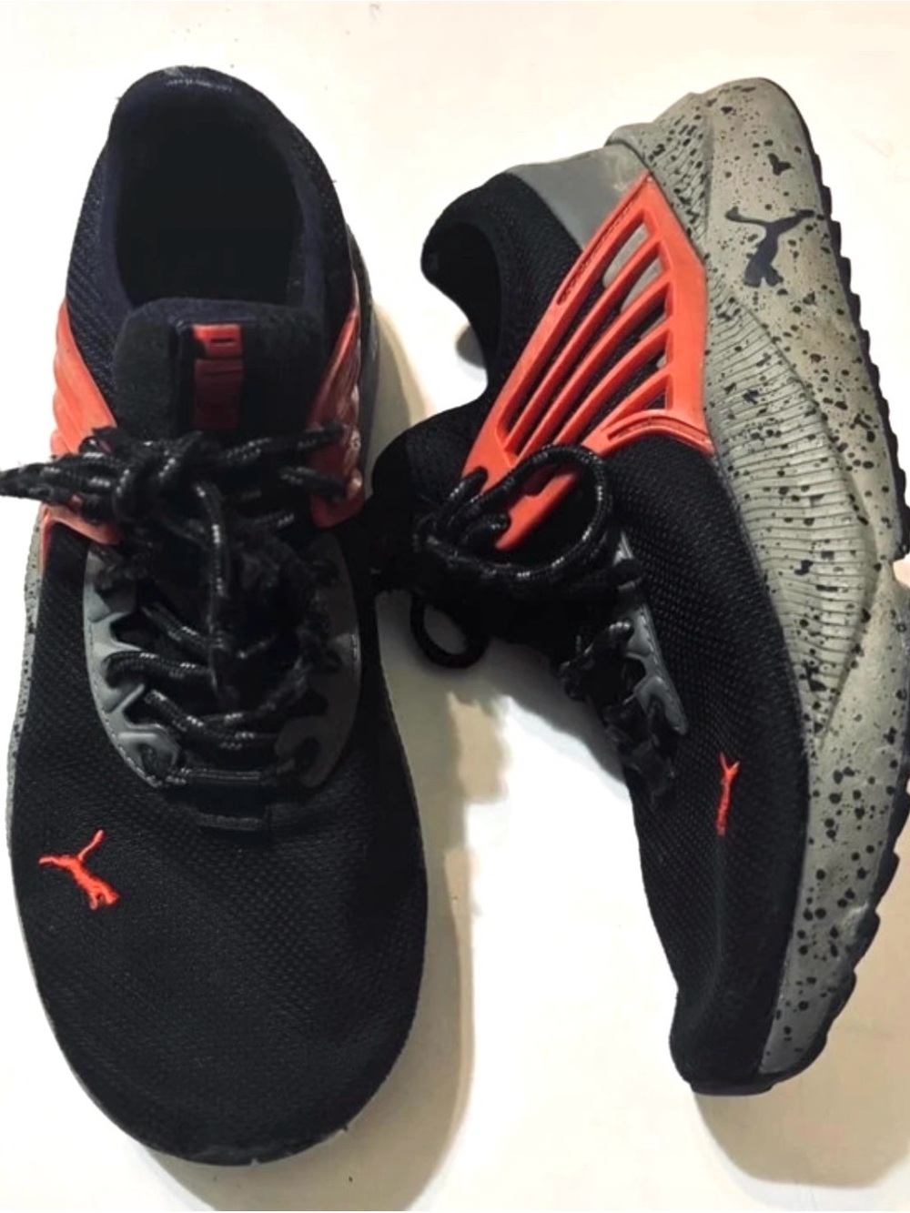 Puma Men’s Black and Orange Athletic Running Sneakers